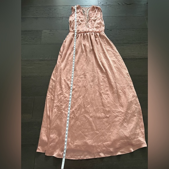 Womens H&M silky satin long powder pink dress Sz 10 - Picture 5 of 14
